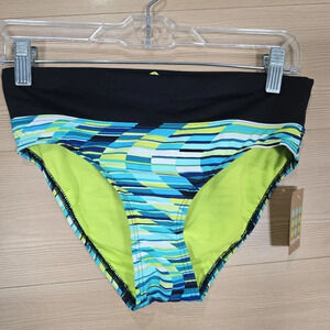 NWT TITLE NINE Women's XS‎  Swimsuit bikini bottoms blue green Print